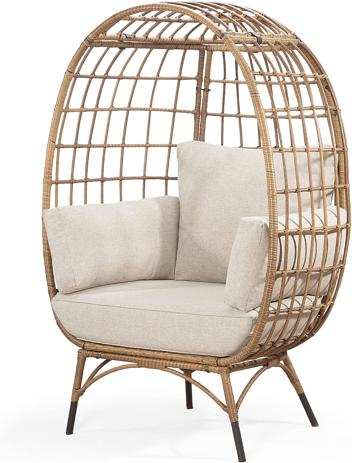 Garden Wicker Rattan Egg Chair Outdoor Indoor Light Modern Wicker Egg